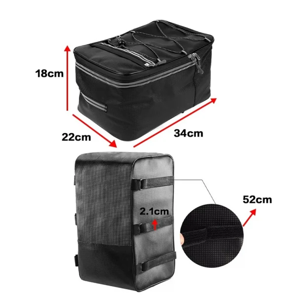 Cycling Reflective Rear Seat Bag – Waterproof Rack Pack with Rain Cover & 15L Storage - Image 3