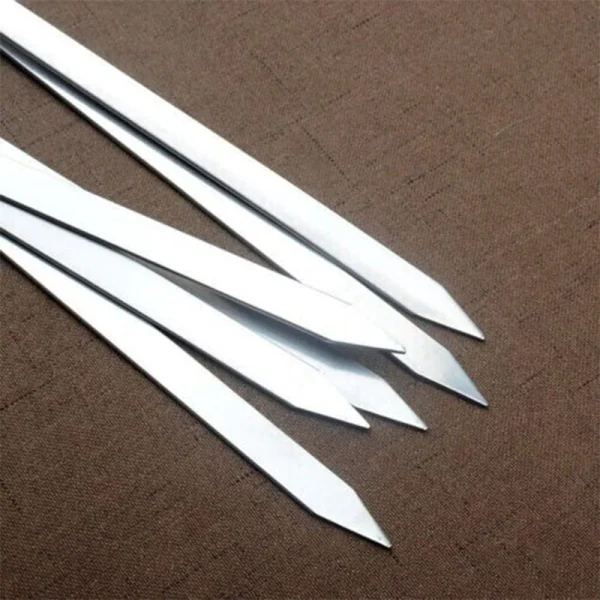 6pcs BBQ Kebab Skewers 46cm – Twisted Metal Sticks with Wooden Handle for Grilling - Image 3