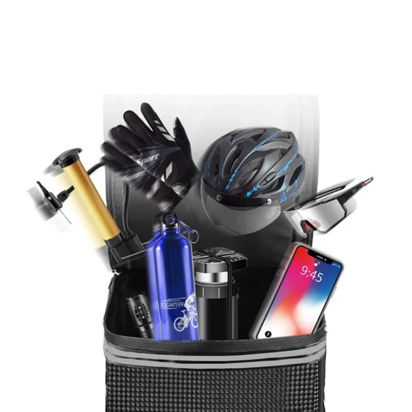 Cycling Reflective Rear Seat Bag – Waterproof Rack Pack with Rain Cover & 15L Storage - Image 4