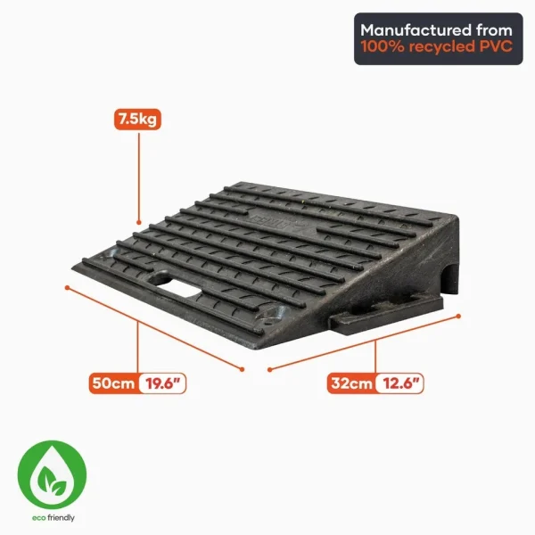 Heavy Duty Kerb Access Ramp – Recycled PVC & Rubber, 44 Tonne Capacity, 10cm Height - Image 3
