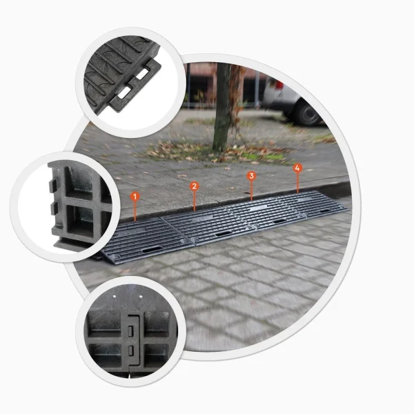 Heavy Duty Kerb Access Ramp – Recycled PVC & Rubber, 44 Tonne Capacity, 10cm Height - Image 2