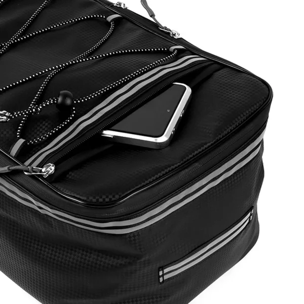 Cycling Reflective Rear Seat Bag – Waterproof Rack Pack with Rain Cover & 15L Storage - Image 7