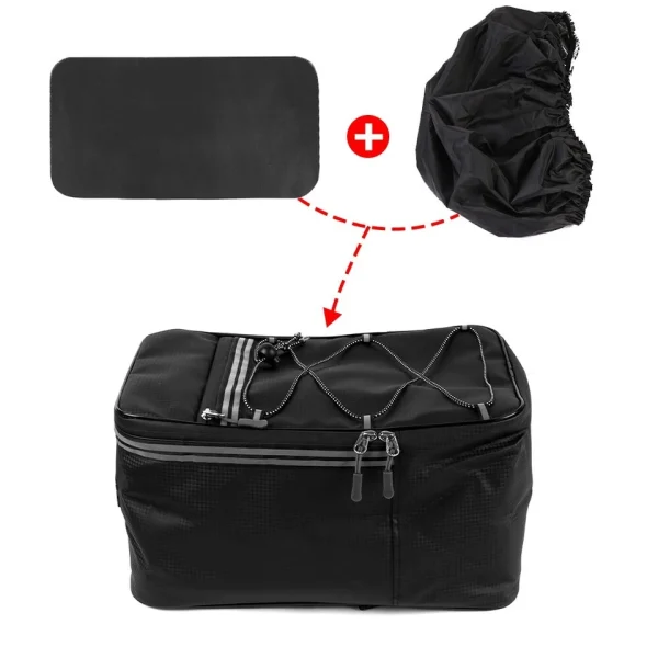 Cycling Reflective Rear Seat Bag – Waterproof Rack Pack with Rain Cover & 15L Storage - Image 10