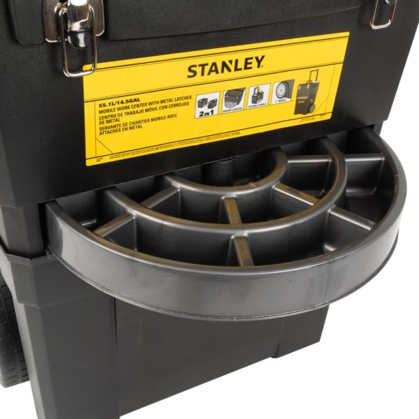 Stanley Mobile Work Centre – Rolling Tool Cart with 2-in-1 Storage & Heavy-Duty Wheels - Image 4