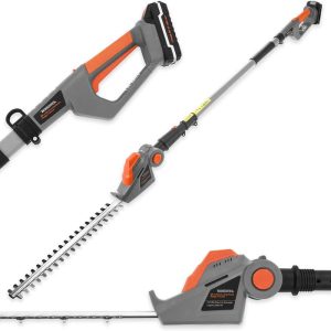 Long Reach Cordless Hedge Trimmer 18V/20V-Max Lithium-Ion, 2.4mt Telescopic