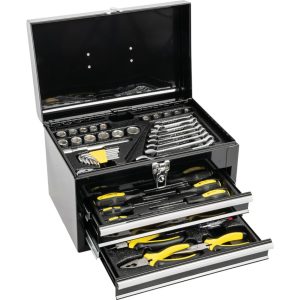 Tool Kit And 2 Drawer Tool Chest 67pc Ideal For Home Or Garage