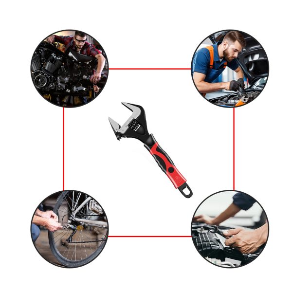6-Inch Adjustable Spanner with Extra Wide Jaw – 0–30mm Opening, Black Oxide Finish - Image 4