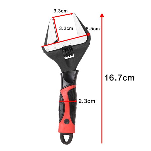 6-Inch Adjustable Spanner with Extra Wide Jaw – 0–30mm Opening, Black Oxide Finish - Image 3