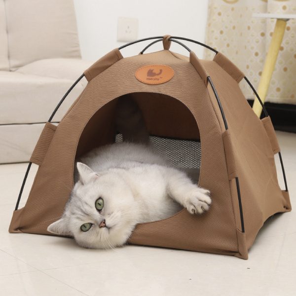Pet Tent House for Cats and Small Dogs – Soft Bed Pad & Indoor Play Tent - Image 4