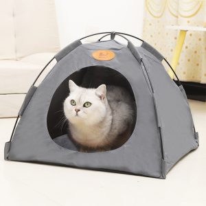 Pet Tent House for Cats and Small Dogs – Soft Bed Pad & Indoor Play Tent