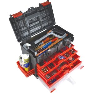 4-Drawer Tool Chest with V-Cutting Groove – Durable Storage Box for Tools & DIY Projects