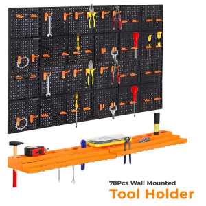 Wall-Mount Tool Organizer – 78-Piece Lightweight & Durable Storage Rack System