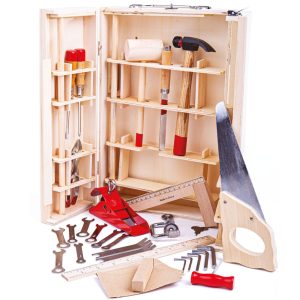 Junior Tool Box for Kids – 28 Real Tools for Budding Builders & Young Carpenters