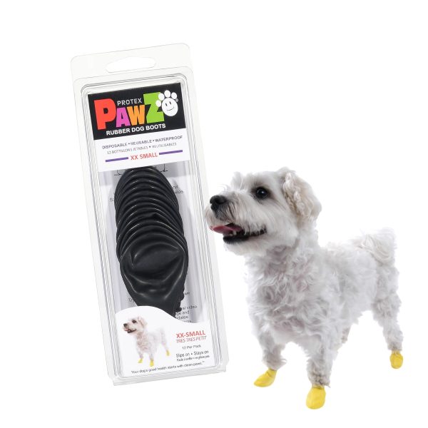 Dog Booties Reusable Rubber - Protective Wear, Sold in Singles, 2, 4, 8, or 12 Black - Image 3