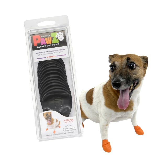 Dog Booties Reusable Rubber - Protective Wear, Sold in Singles, 2, 4, 8, or 12 Black - Image 4