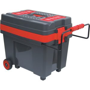 Mobile Tool Box with Large Lower Storage for Power Tools – Lockable Lid