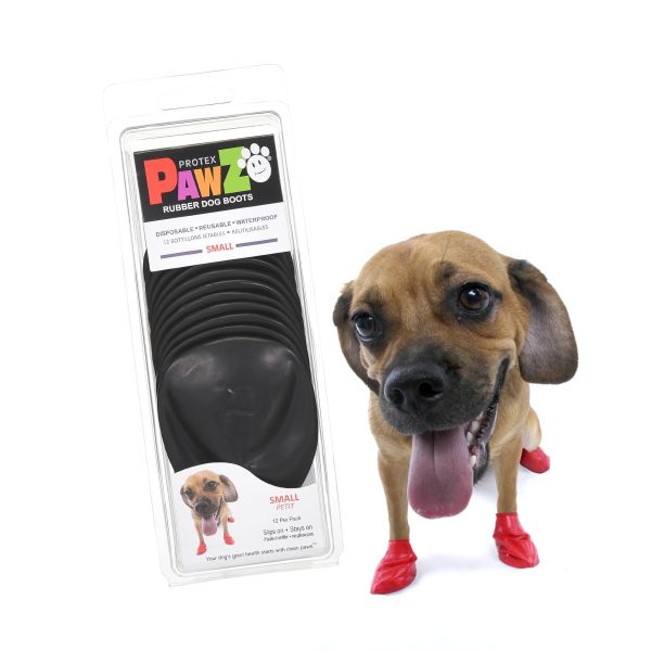 Dog Booties Reusable Rubber - Protective Wear, Sold in Singles, 2, 4, 8, or 12 Black - Image 5