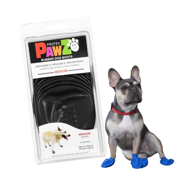 Dog Booties Reusable Rubber - Protective Wear, Sold in Singles, 2, 4, 8, or 12 Black - Image 6