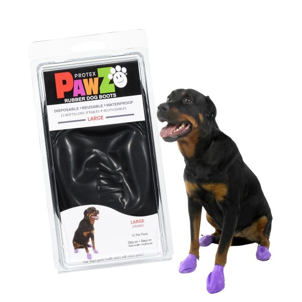 Dog Booties Reusable Rubber - Protective Wear, Sold in Singles, 2, 4, 8, or 12 Black - Image 7