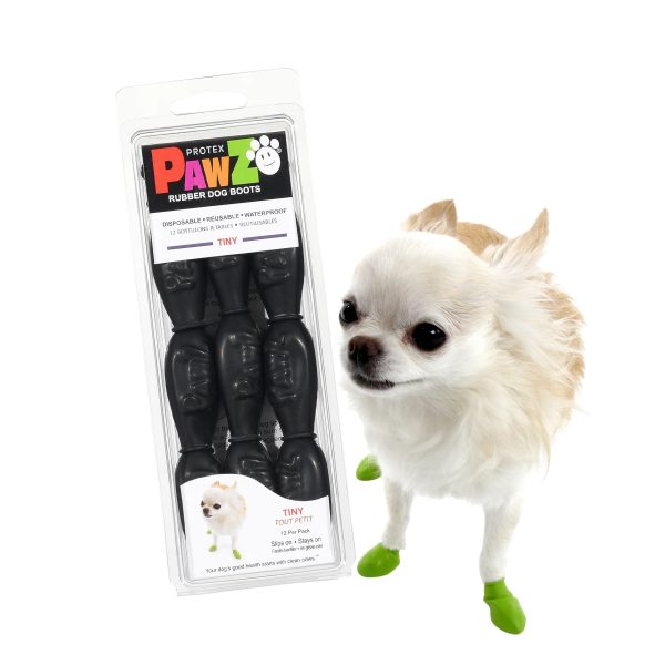 Dog Booties Reusable Rubber - Protective Wear, Sold in Singles, 2, 4, 8, or 12 Black - Image 2