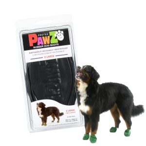 Dog Booties Reusable Rubber - Protective Wear, Sold in Singles, 2, 4, 8, or 12 Black