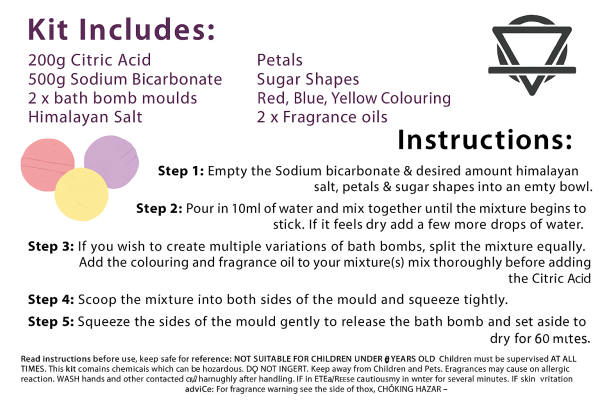 DIY Bath Bomb Making Kit – Includes Himalayan Salt, Scents & Moulds (Makes 10 Bombs) - Image 8