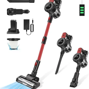 Cordless Vacuum Cleaner – 160W Lightweight Stick Vacuum with HEPA Filter & 15KPA Suction