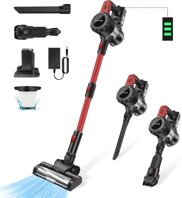 Cordless Vacuum Cleaner – 160W Lightweight Stick Vacuum with HEPA Filter & 15KPA Suction