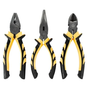 Set of 3 Pliers Soft Grip Tempered Carbon Steel for Precision & Durability