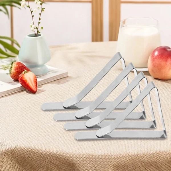 20x Stainless Steel Tablecloth Clips – Windproof Picnic & Outdoor Cover Holders, Silver - Image 3