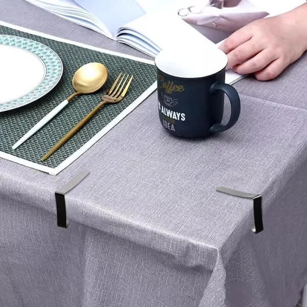 20x Stainless Steel Tablecloth Clips – Windproof Picnic & Outdoor Cover Holders, Silver - Image 2