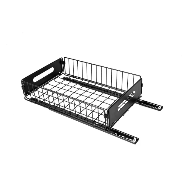 Cabinet Rack 2x Drawer Organizer Pull-Out Slide Tray Shelves for Kitchen – Black - Image 13