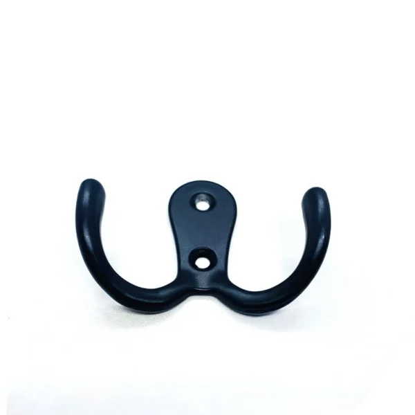 10-Pack Black Coat Hooks Wall Mounted Double Hooks with Mounting Screws - Image 2