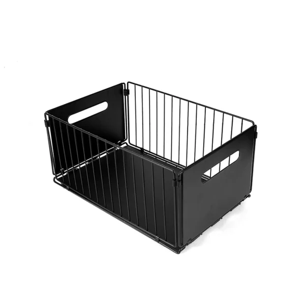 Cabinet Rack 2x Drawer Organizer Pull-Out Slide Tray Shelves for Kitchen – Black - Image 9