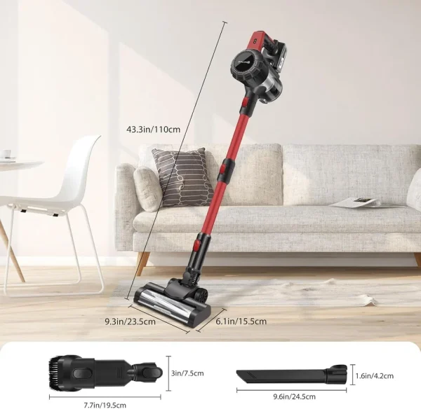 Cordless Vacuum Cleaner – 160W Lightweight Stick Vacuum with HEPA Filter & 15KPA Suction - Image 2