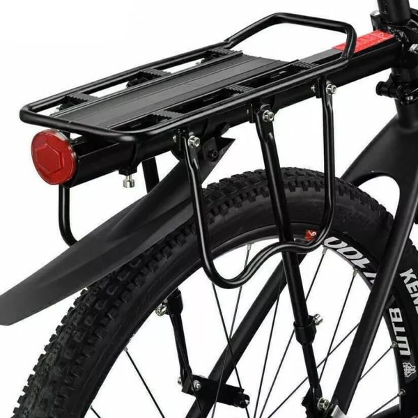 Aluminium Bicycle Rear Pannier Rack – Adjustable with Mud Guard & Safety Reflector - Image 5