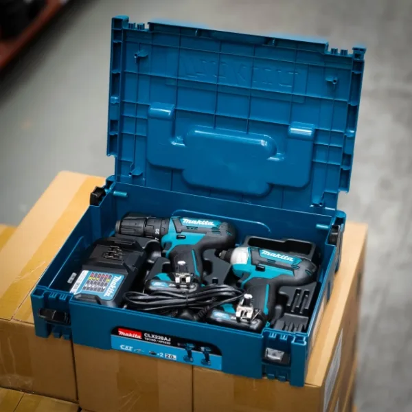 MAKITA CLX228AJ 12V TWIN PACK COMBI HAMMER DRILL + IMPACT DRIVER WITH 2 BATTERIES - Image 7