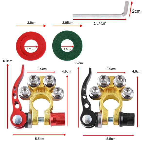 Battery Terminals Quick Release Connectors Clamps for Caravan Car Van 2 Pcs 12V - Image 2