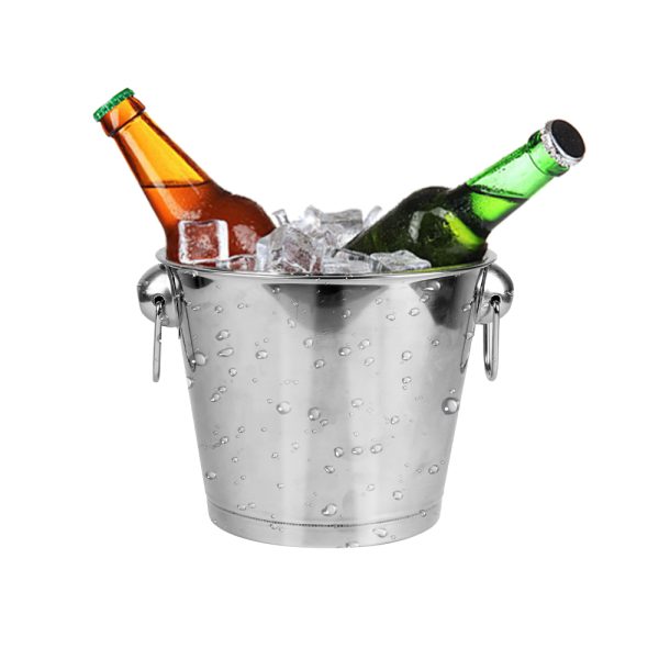 Ice Bucket Wine Cooler with Handles 5L Stainless Steel - Image 9