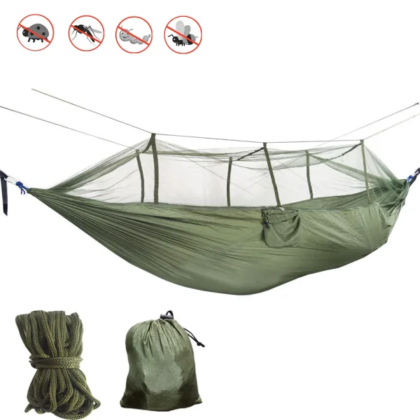 Camping Hammock Double Person with Mosquito Net Lightweight - Image 5