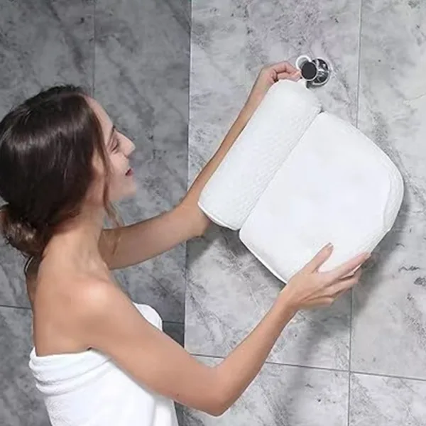 Bath Pillow Non Slip Comfortable Bathtub Headrest Cushion Soft Support - Image 6