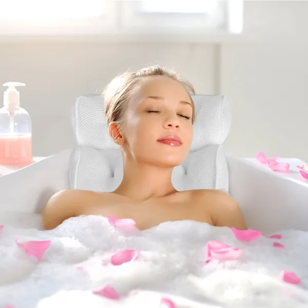 Bath Pillow Non Slip Comfortable Bathtub Headrest Cushion Soft Support - Image 7