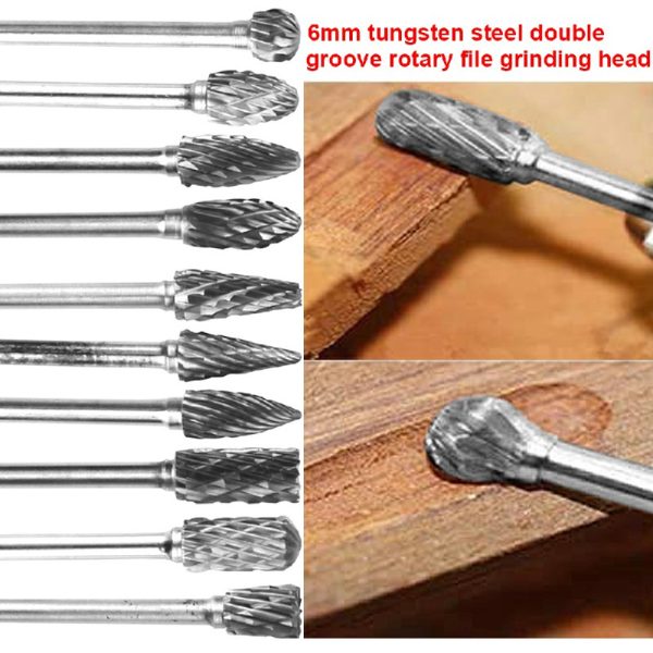 Rotary Burr Bit Tungsten Carbide Point Die Grinder Shank Carving Set Tool x 10 - Image 3